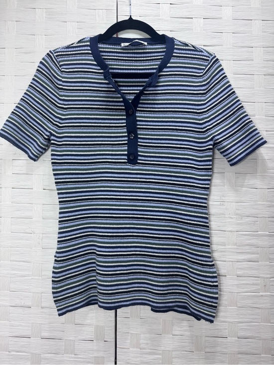 Abercrombie & Fitch Tops - Abercrombie & Fitch Women Ribbed Knit Henley Short Sleeve Sweater Top Size Large